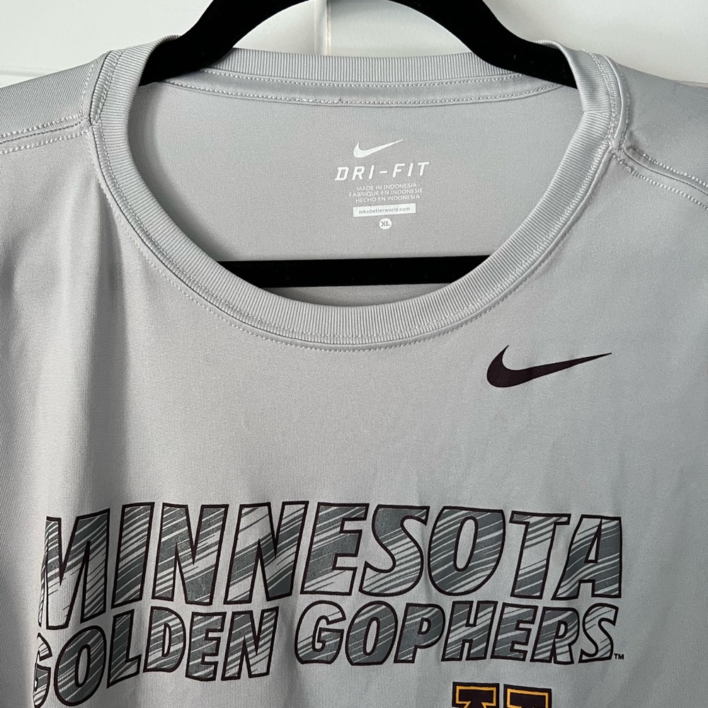 Nike Minnesota Golden Gophers Dri-FIT Long Sleeve Shirt Grey Womens XL - Picture 2 of 3